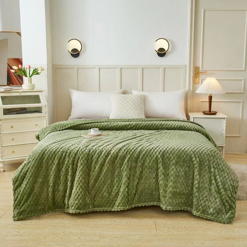 Couverture double face en flanelle peluche