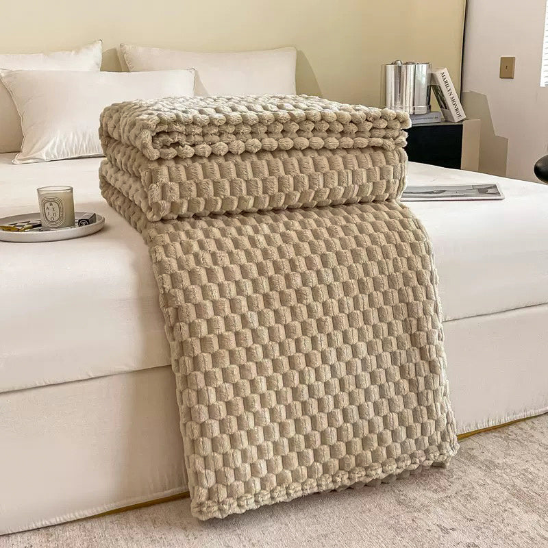 Couverture double face en flanelle peluche