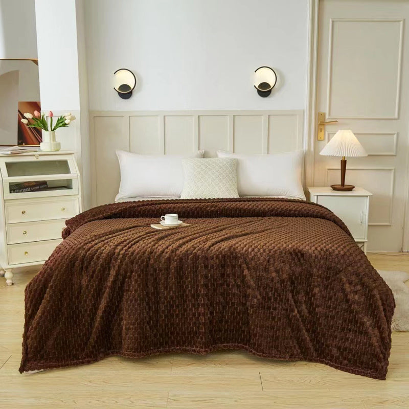 Couverture double face en flanelle peluche