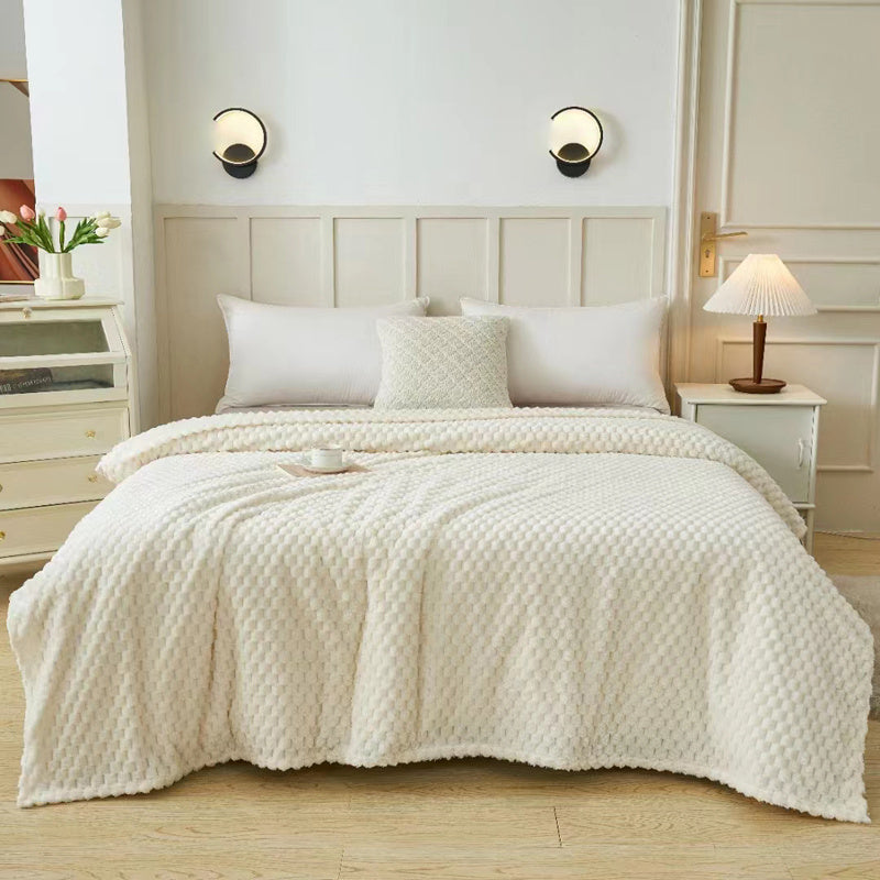 Couverture double face en flanelle peluche