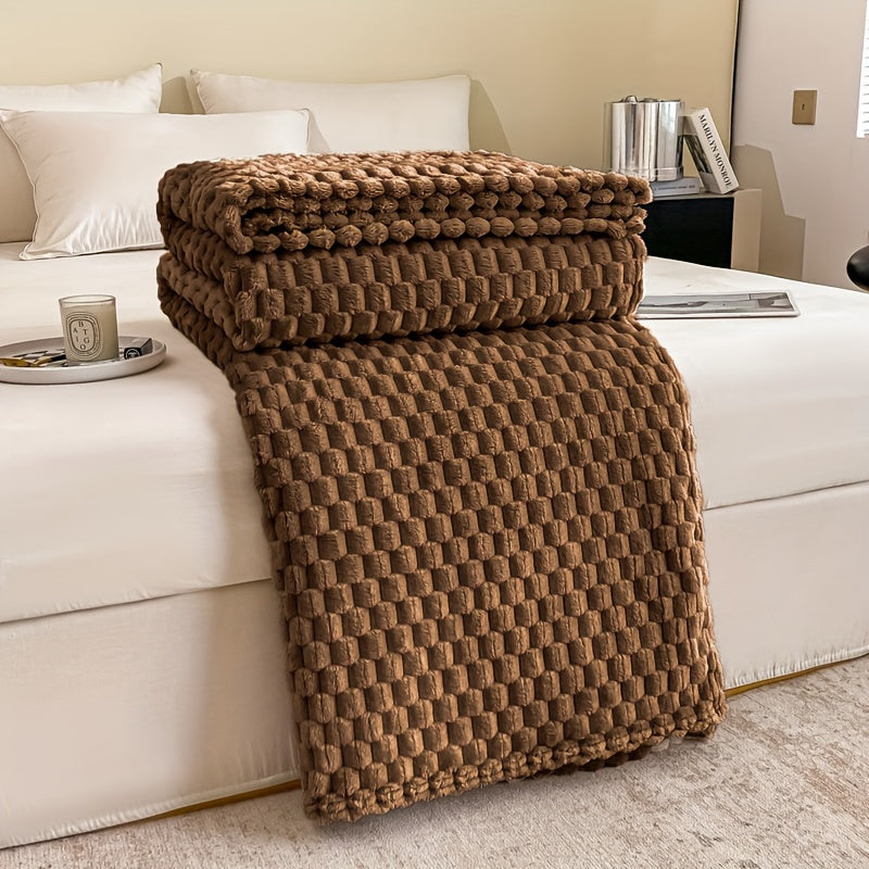 Couverture double face en flanelle peluche