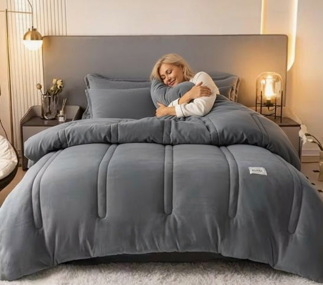 Couette d'hiver épaisse en velours sans housse