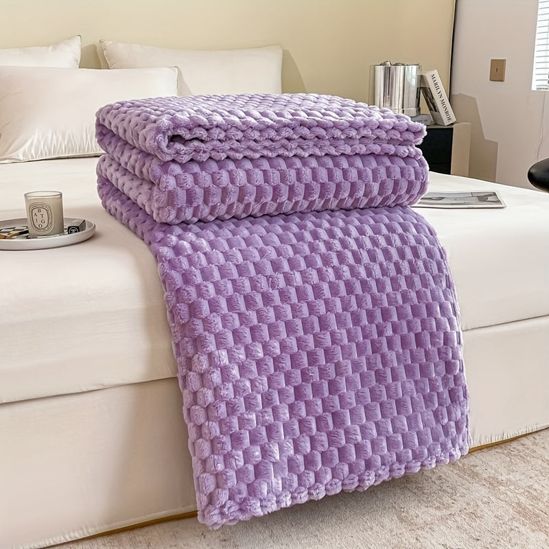 Couverture double face en flanelle peluche