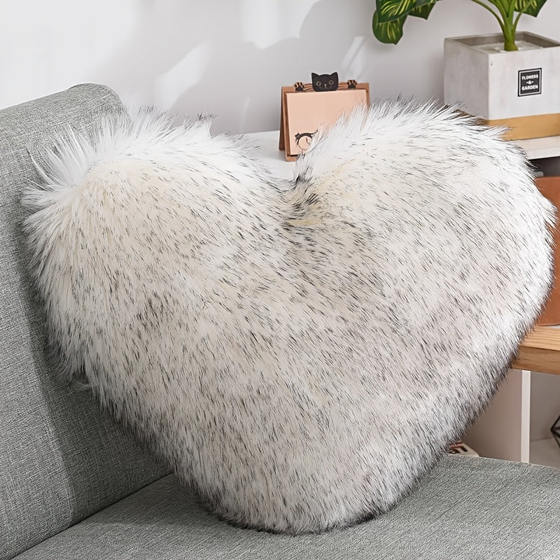 Coussin cœur en polaire nordique peluche﻿