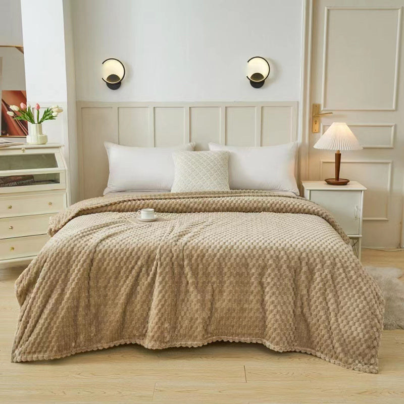 Couverture double face en flanelle peluche