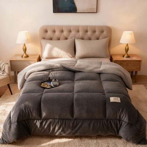 Couette de luxe d'hiver extra chaude sans housse - Gris Profond