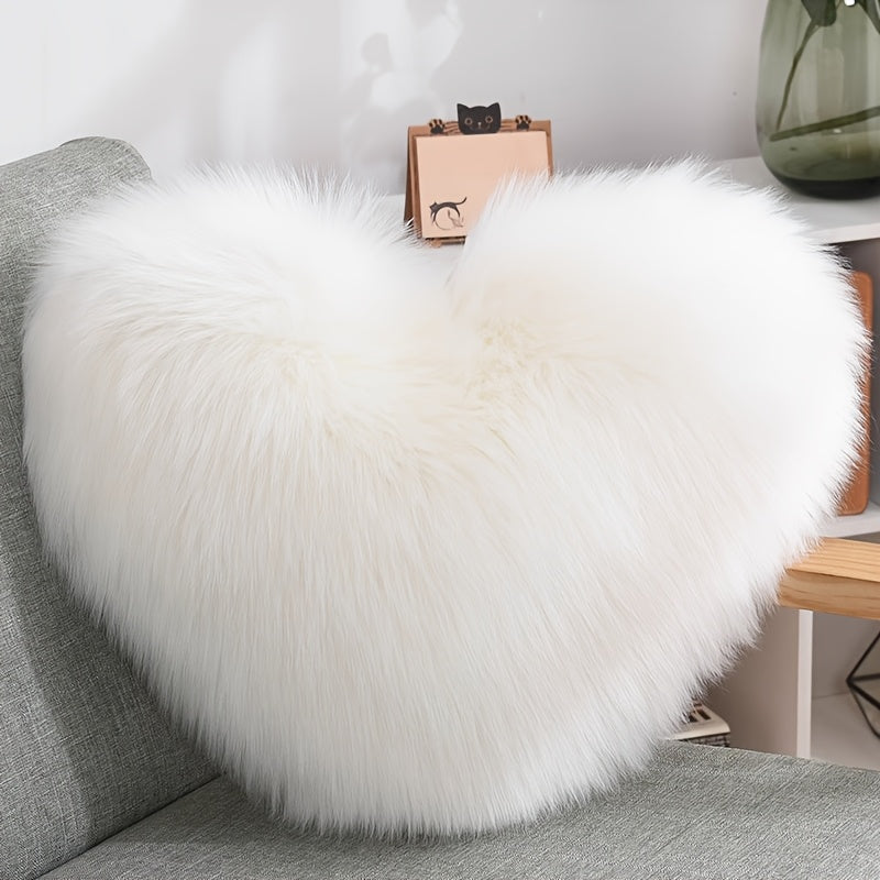 Coussin cœur en polaire nordique peluche﻿