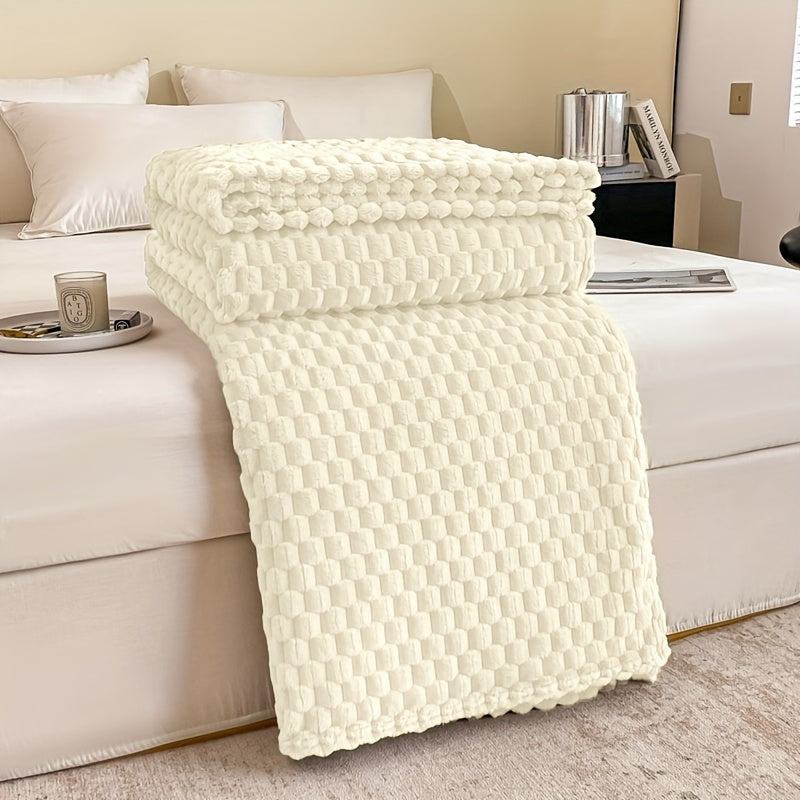 Couverture double face en flanelle peluche