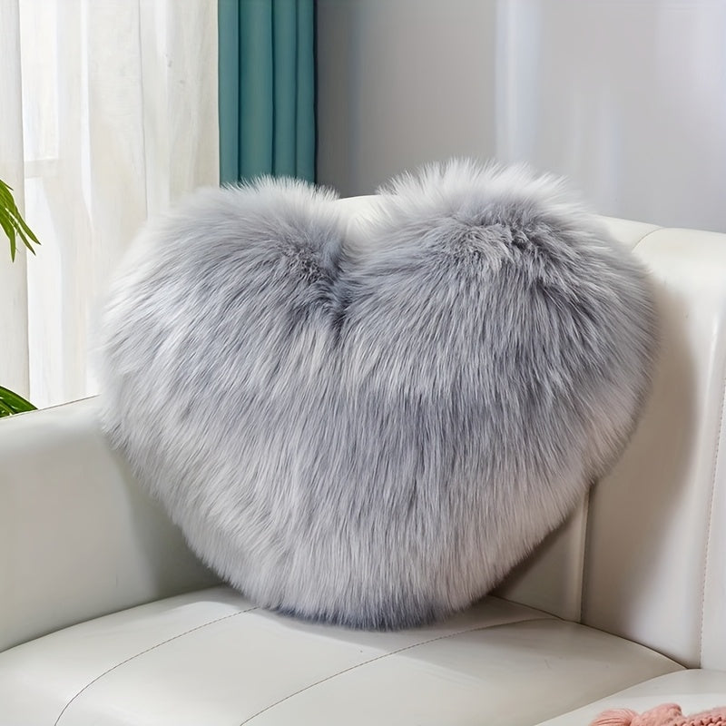 Coussin cœur en polaire nordique peluche﻿