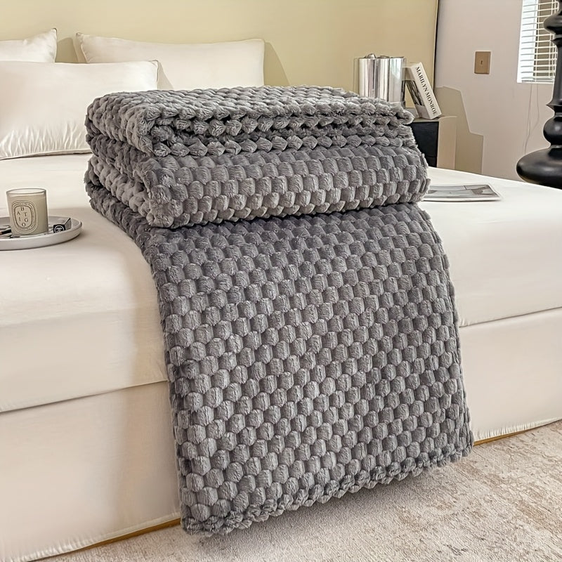 Couverture double face en flanelle peluche