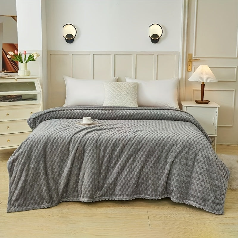 Couverture double face en flanelle peluche