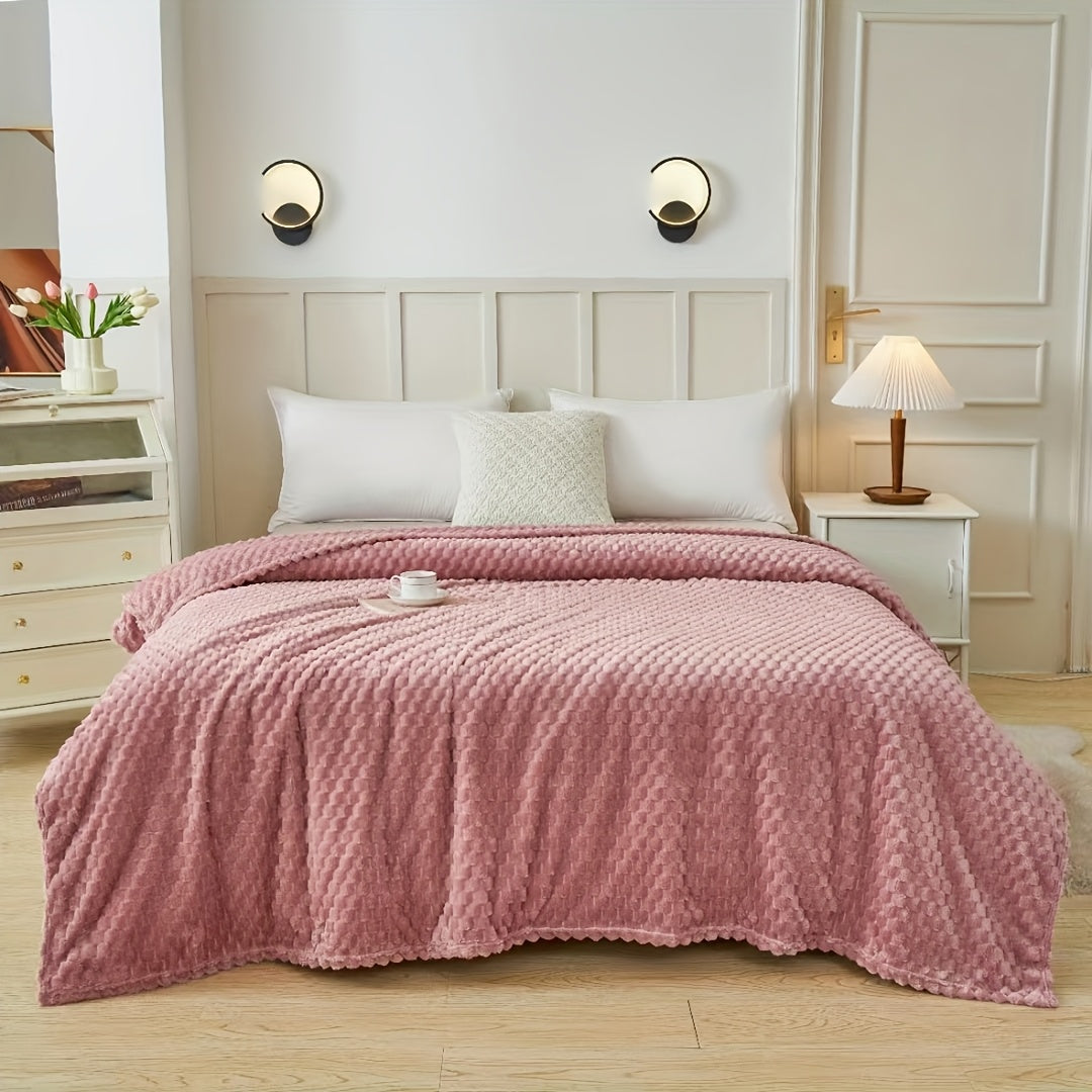 Couverture double face en flanelle peluche